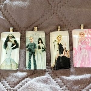 Set of Six Barbie pendant/ purse charms